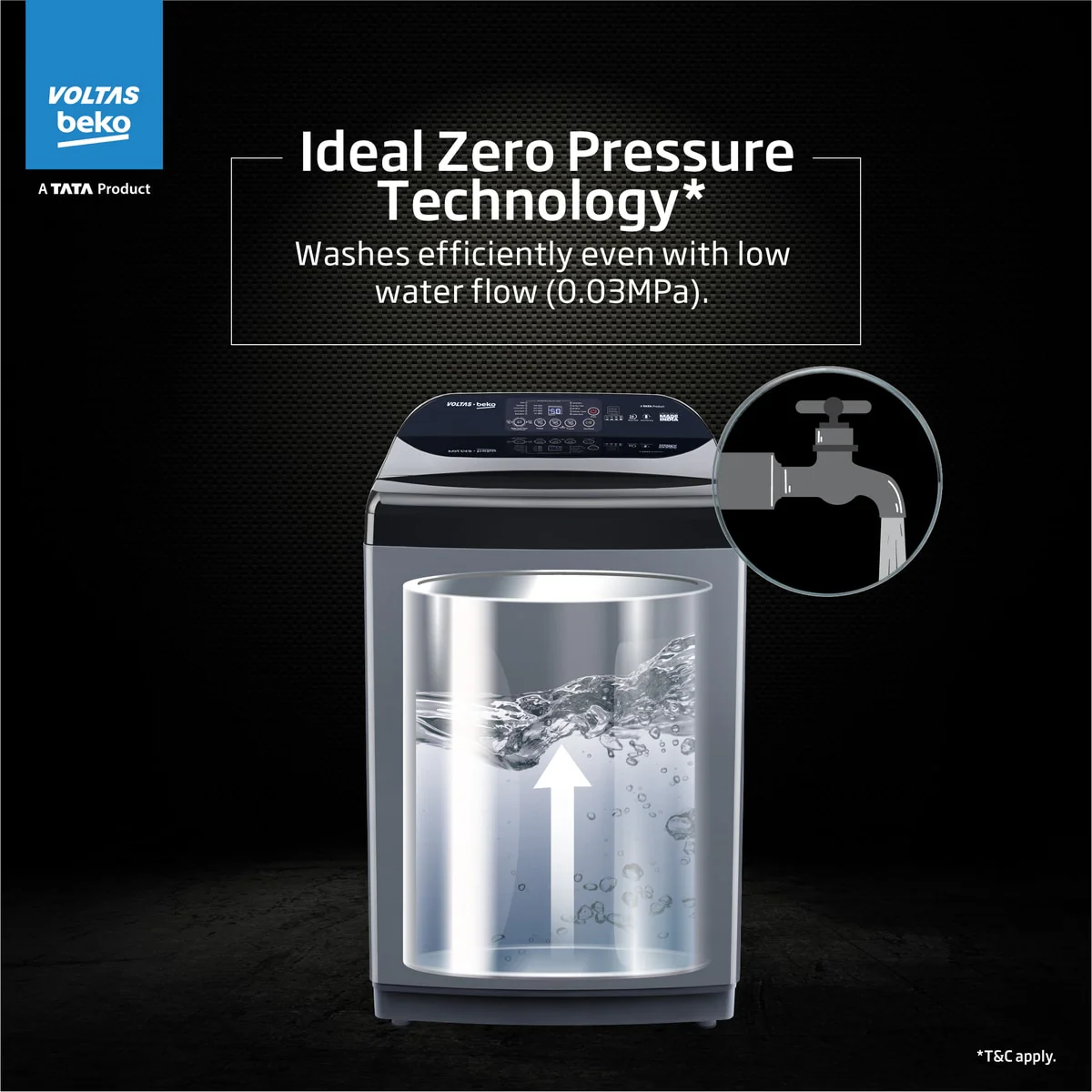 10 Kg 5 Star Fully-Automatic Top Loading Washing Machine (WTL1006UEA/OBS1060, Grey, Double Waterfall Technology) , Voltas Beko, A Tata Product - Image 7