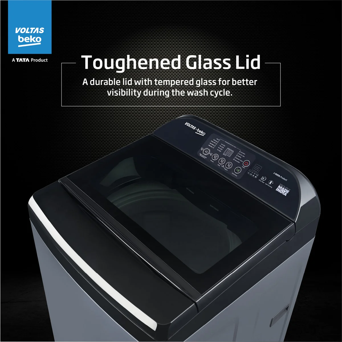 10 Kg 5 Star Fully-Automatic Top Loading Washing Machine (WTL1006UEA/OBS1060, Grey, Double Waterfall Technology) , Voltas Beko, A Tata Product - Image 8