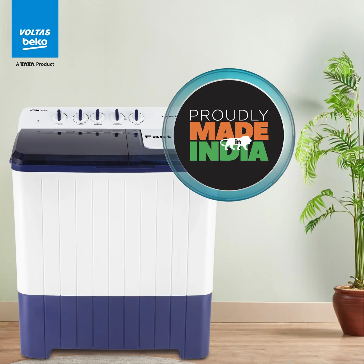 10 Kg 5 Star Semi-Automatic Top Load Washing Machine (WTT100UPA/GR5KPTD, Grey, Special pulsator and Double waterfall Technology) , Voltas Beko, A Tata Product - Image 10