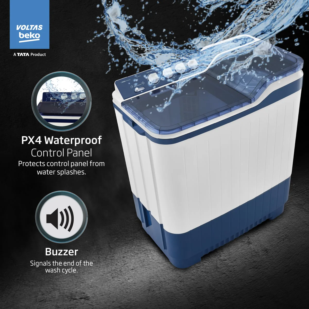 10 Kg Semi Automatic Washing Machine ( WTT10UEA,Blue) , Voltas Beko, A Tata Product - Image 6