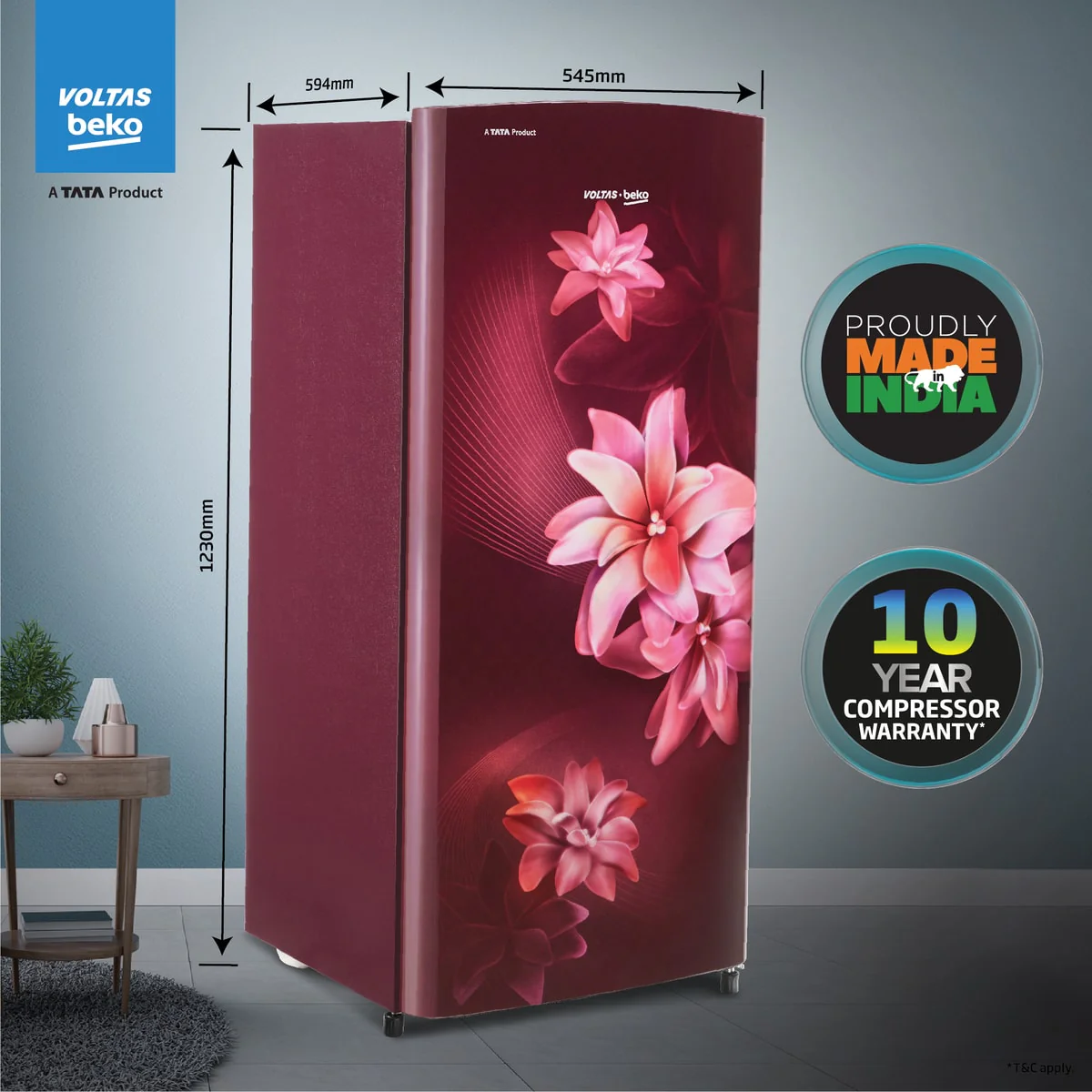 183 L 2 Star Direct Cool Single Door Refrigerator (RDC215D/S0WSR0M0000GO, Stella Wine, With Fresh Box Technology and Chiller Zone) , Voltas Beko, A Tata Product - Image 7