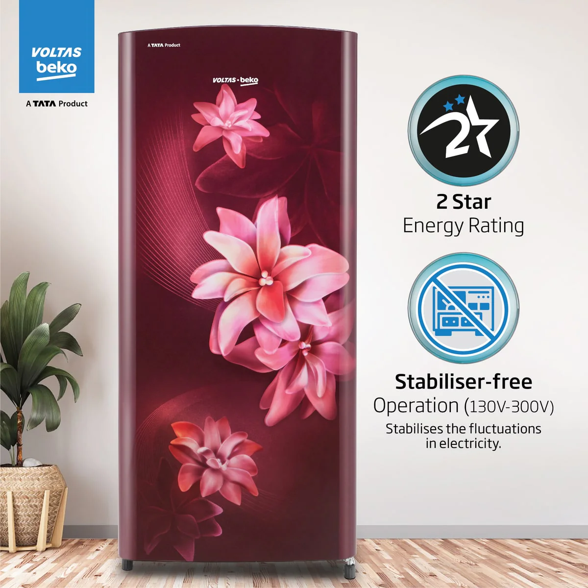 183 L 2 Star Direct Cool Single Door Refrigerator (RDC215D/S0WSR0M0000GO, Stella Wine, With Fresh Box Technology and Chiller Zone) , Voltas Beko, A Tata Product - Image 8