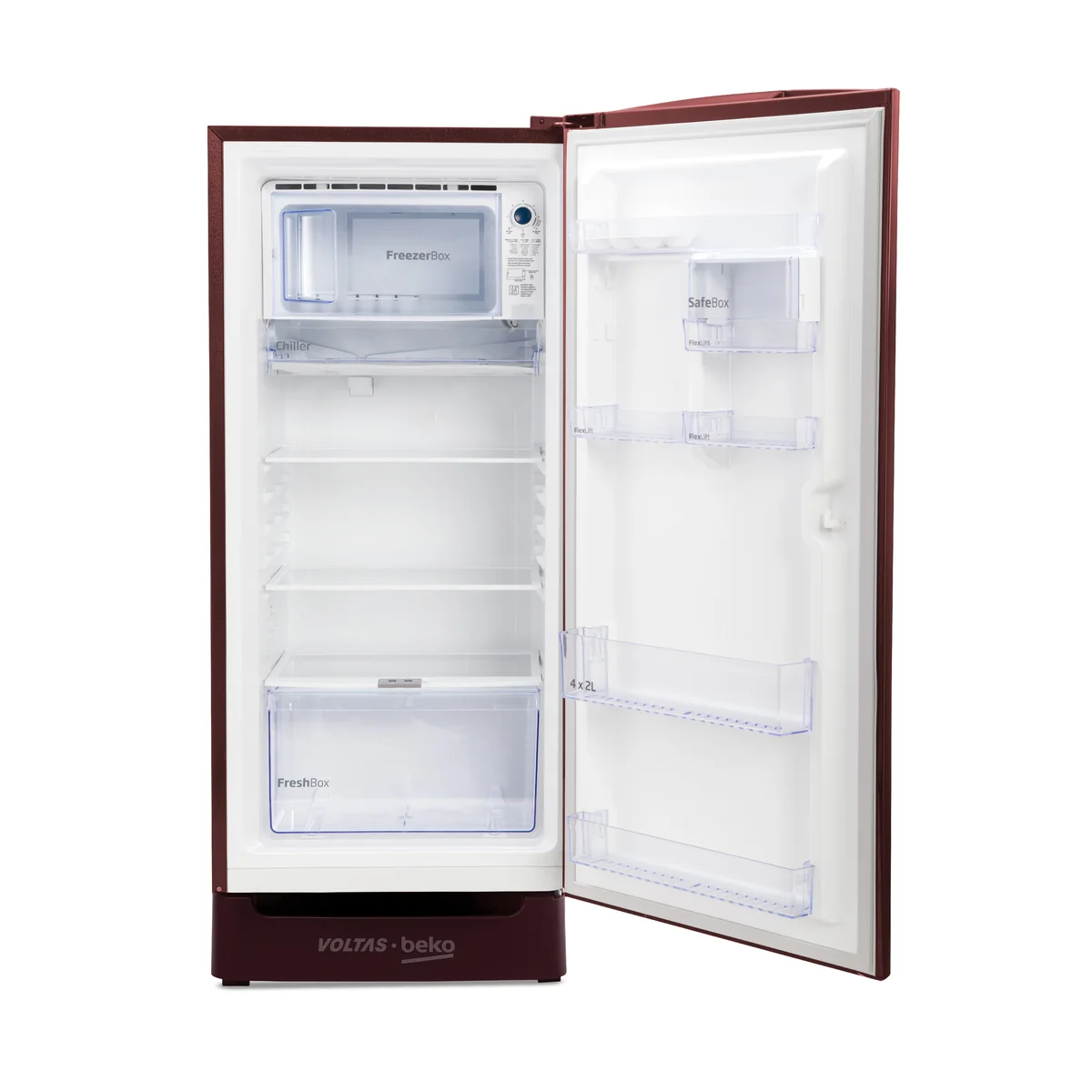 183 L 3 Star Direct Cool Single Door Refrigerator (RDC215A / W0VWR0M0B00GO, Vivi Wine, Base Drawer) Voltas Beko, A Tata Product - Image 3