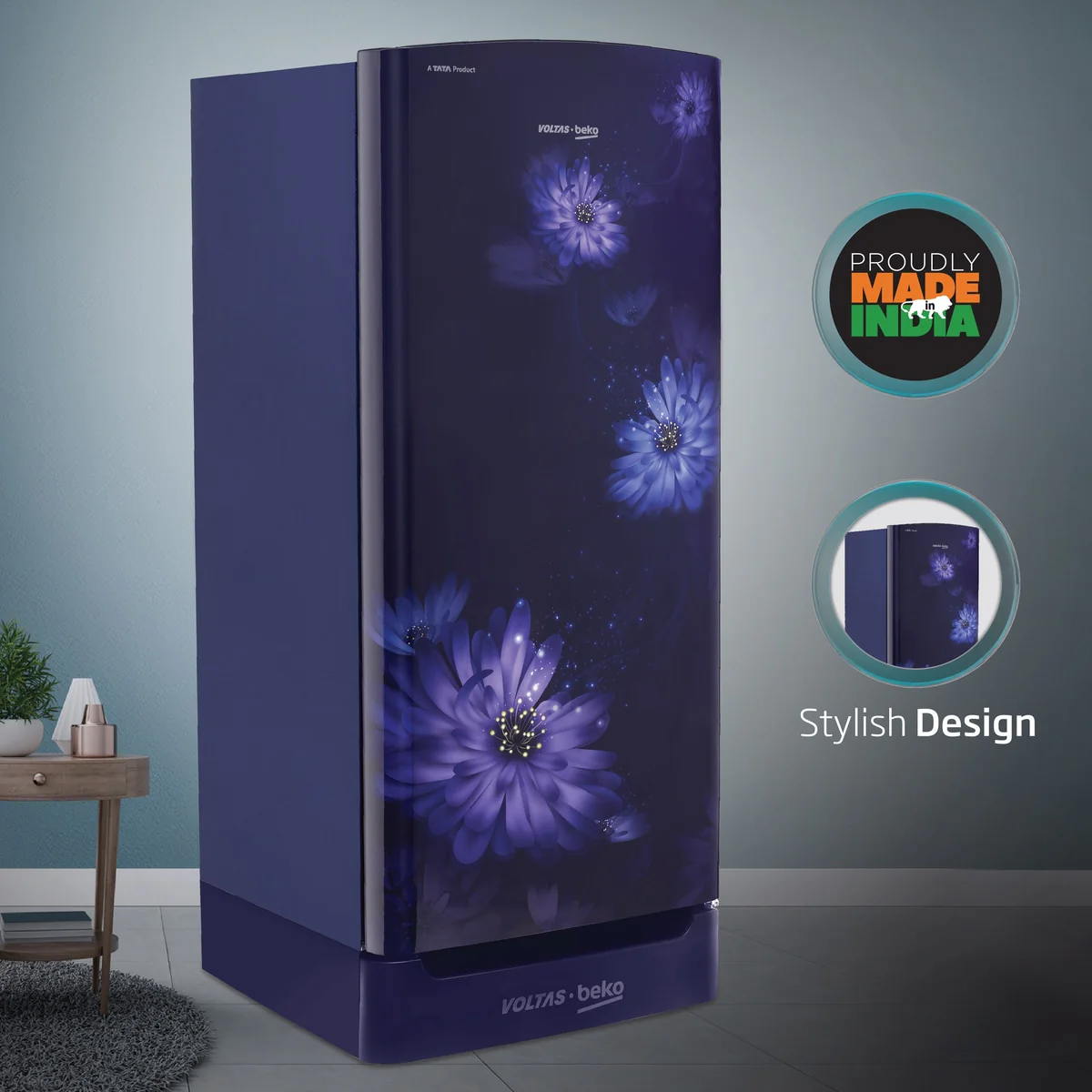 183 L 4 Star Direct Cool Single Door Refrigerator (RDC215B / W0BBR0M0000GO, Dahlia Blue, Fresh Box Technology) , Voltas Beko, A Tata Product - Image 7