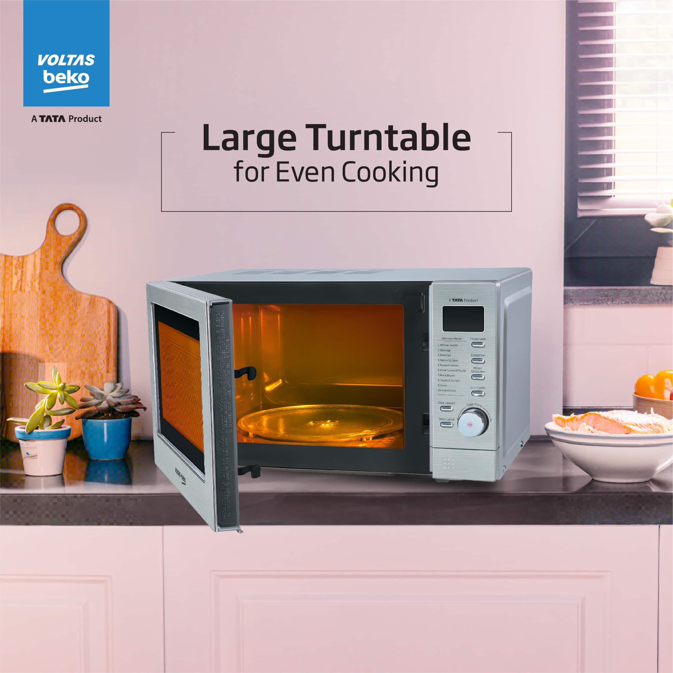 20 L Convection Microwave Oven, 10 power levels (MC20SD, Silver) , Voltas Beko, A Tata Product - Image 3