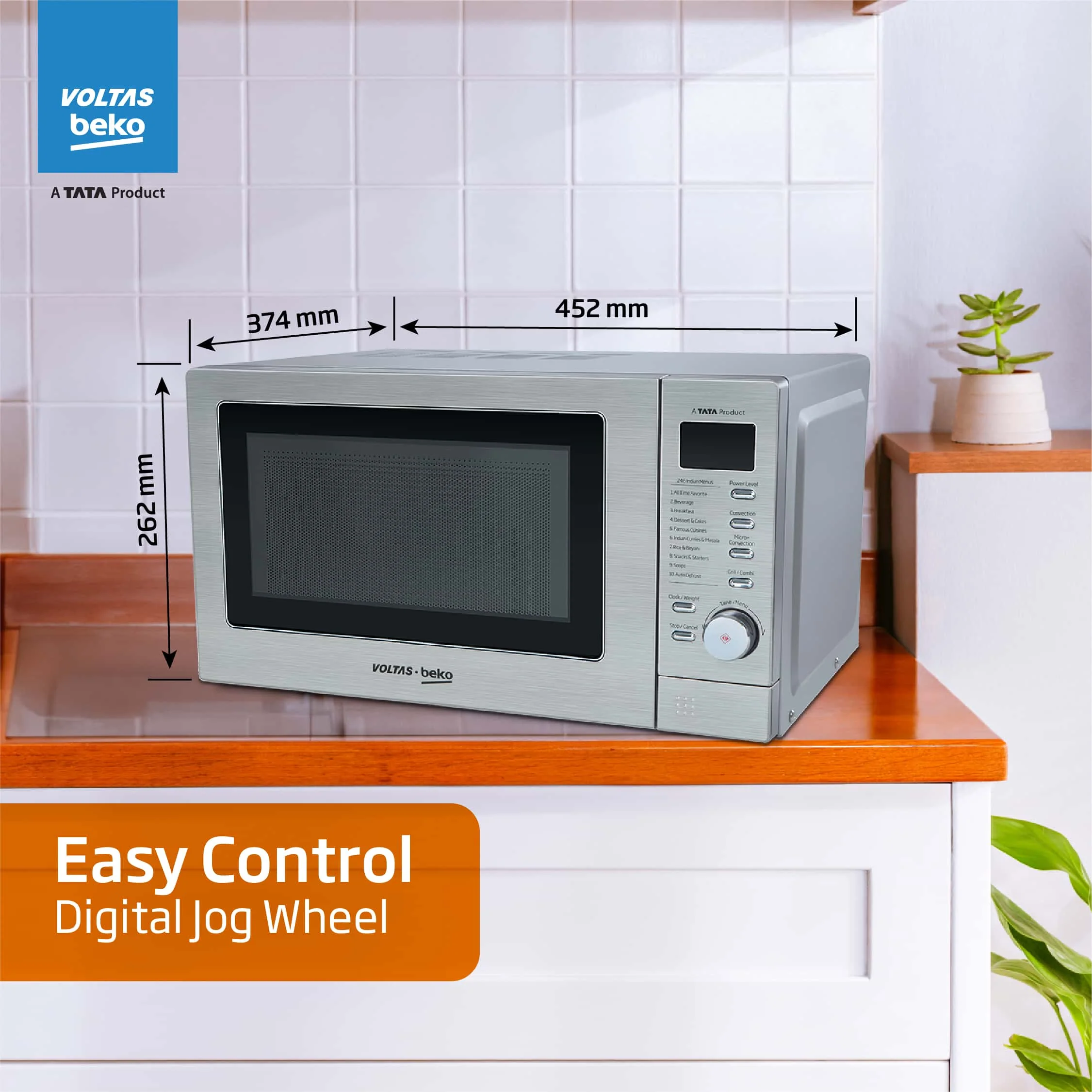 20 L Convection Microwave Oven, 10 power levels (MC20SD, Silver) , Voltas Beko, A Tata Product - Image 7