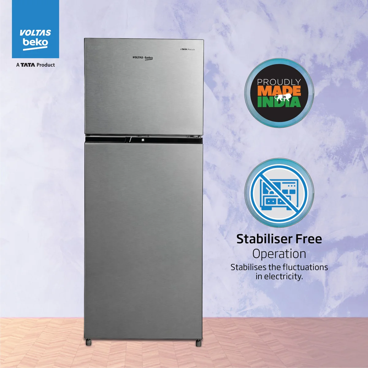 228 L 2 Star Made in India Frost Free Double Door Refrigerator (RFF265D/W0XIR0I0000GO, Brushed Silver, Neo Frost Dual Cooling Technology) , Voltas Beko, A Tata Product - Image 6