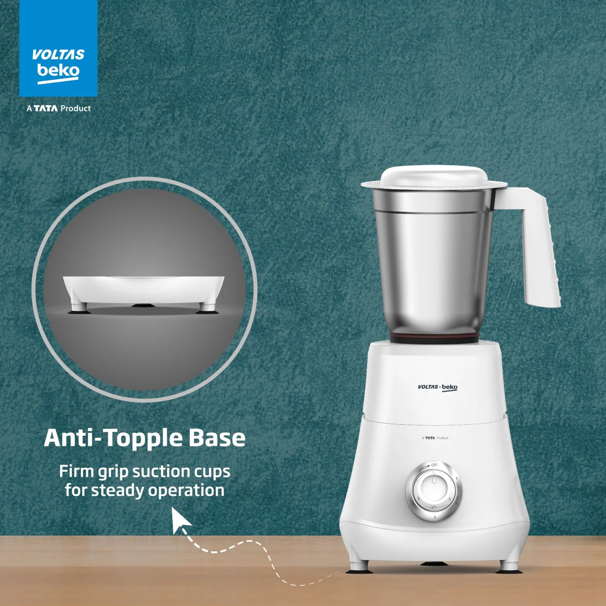 500 W Mixer Grinder (G5003HP-WH | 3 Jars | White with GrindX Technology) , Voltas Beko, A Tata Product - Image 7