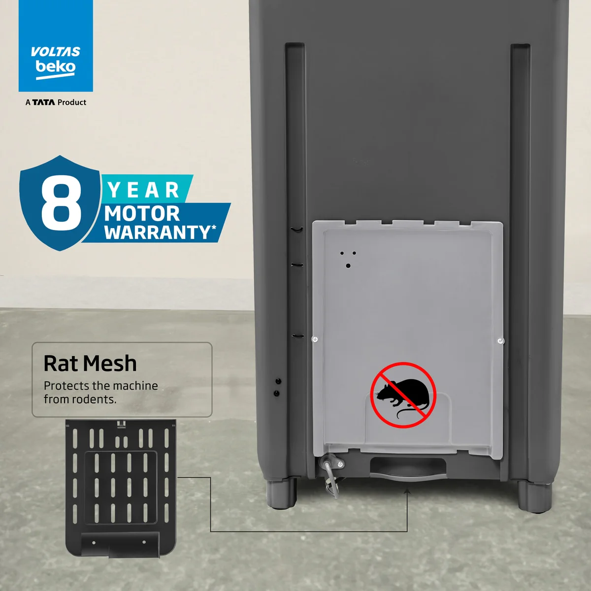 7 Kg 5-Star Fully Automatic Top Load Washing Machine (WTL7004UEA/OBS1P10, Grey) , Voltas Beko, A Tata Product - Image 6