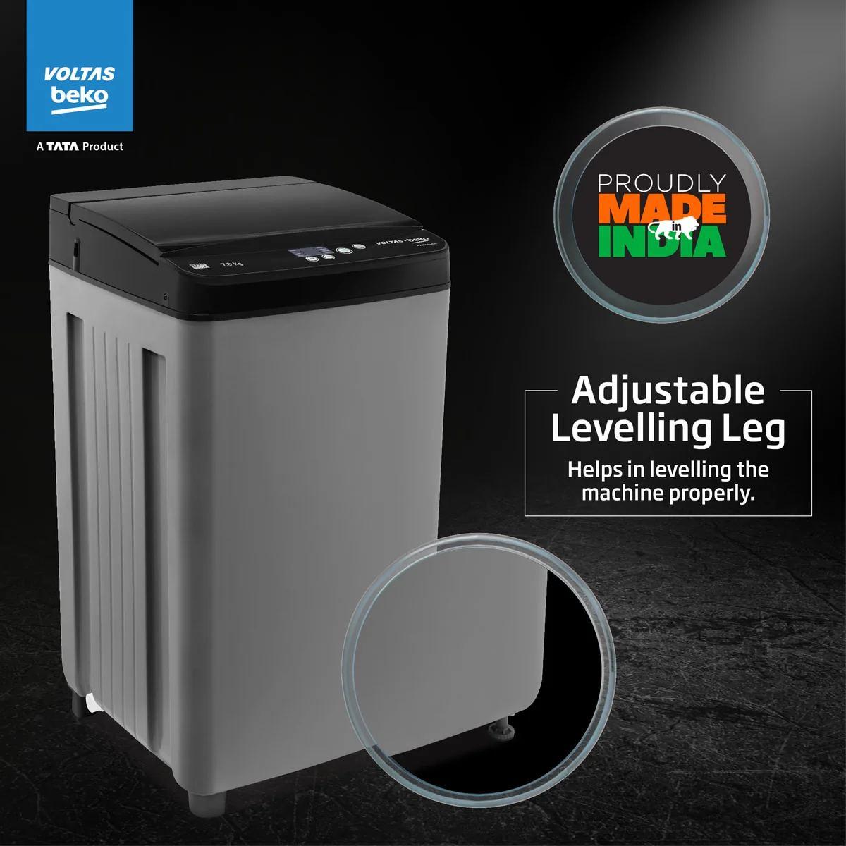 7 Kg 5-Star Fully Automatic Top Load Washing Machine (WTL7004UEA/OBS1P10, Grey) , Voltas Beko, A Tata Product - Image 9