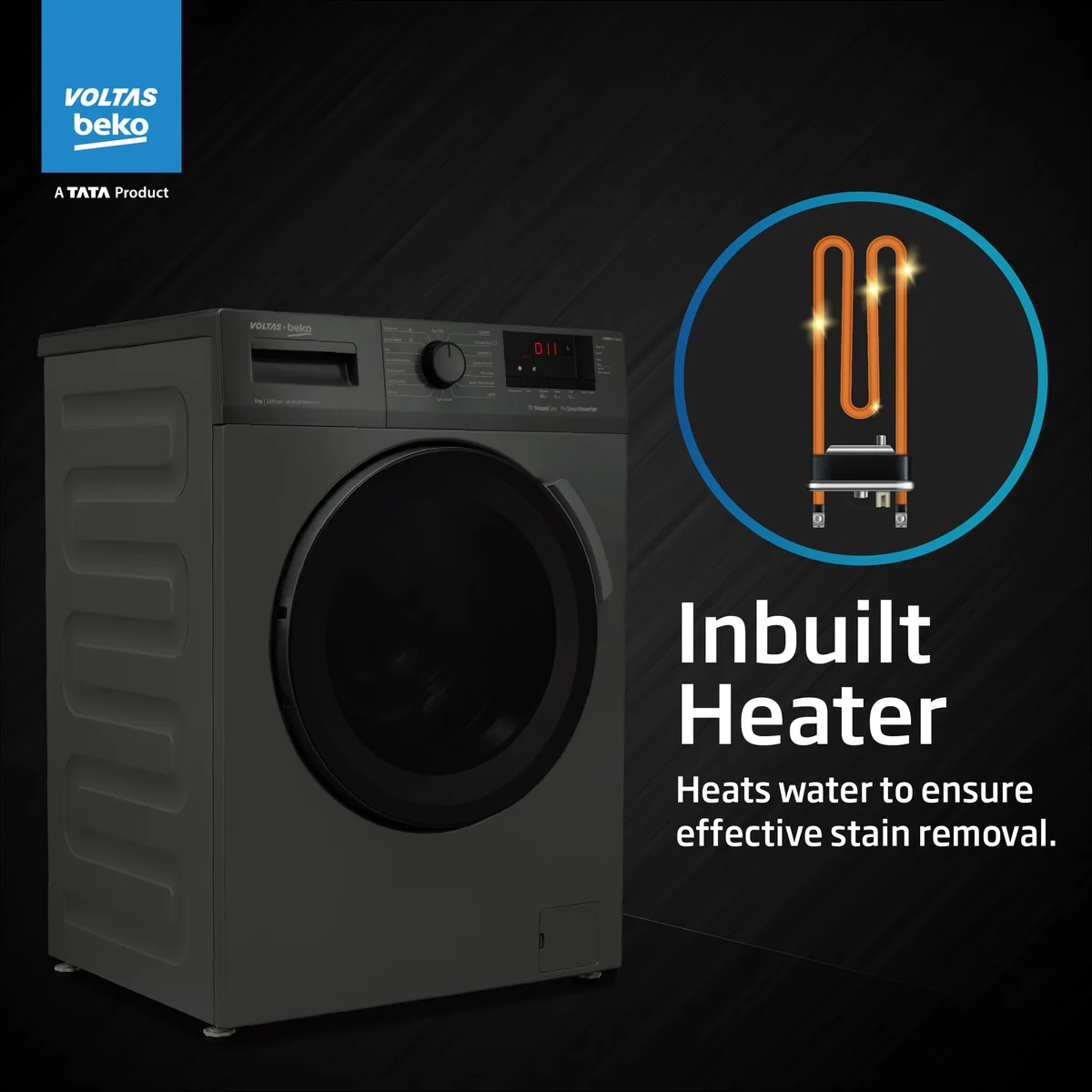 7 Kg 5 Star Inverter Quick wash Fully-Automatic Front Loading Washing Machine (WFL7012B7JVBKA/AXV, Anthracite, In buit Heater/Hygiene steam) , Voltas Beko, A Tata Product - Image 7