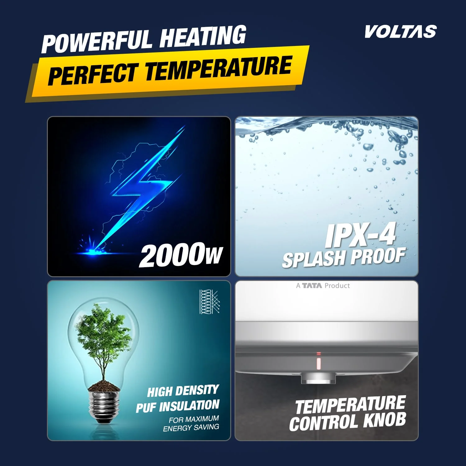 Voltas Aqua Prime 4 Star Water Heater - 15L (2000 W) - Image 7