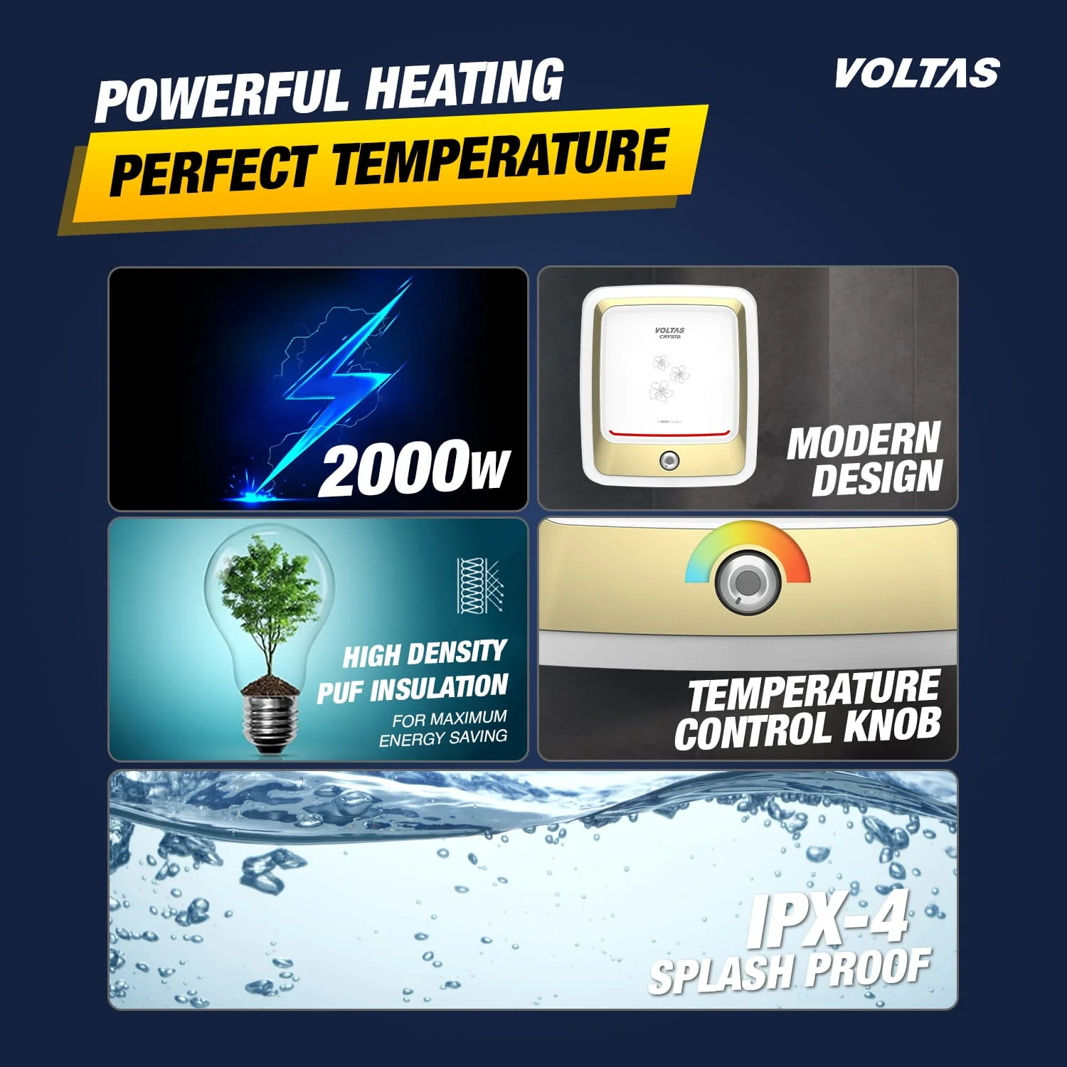 Voltas Crysta 5 Star Water Heater - 25L (2000 W) - Image 3