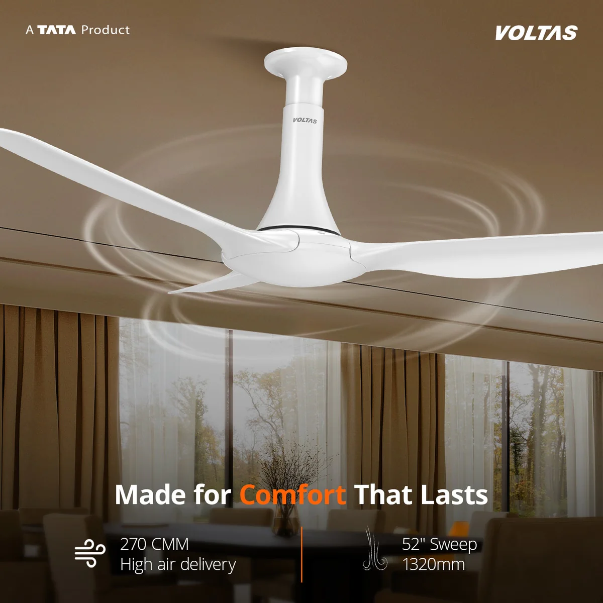 Voltas Glideflo BLDC Fan - 1320PBWT - Image 4