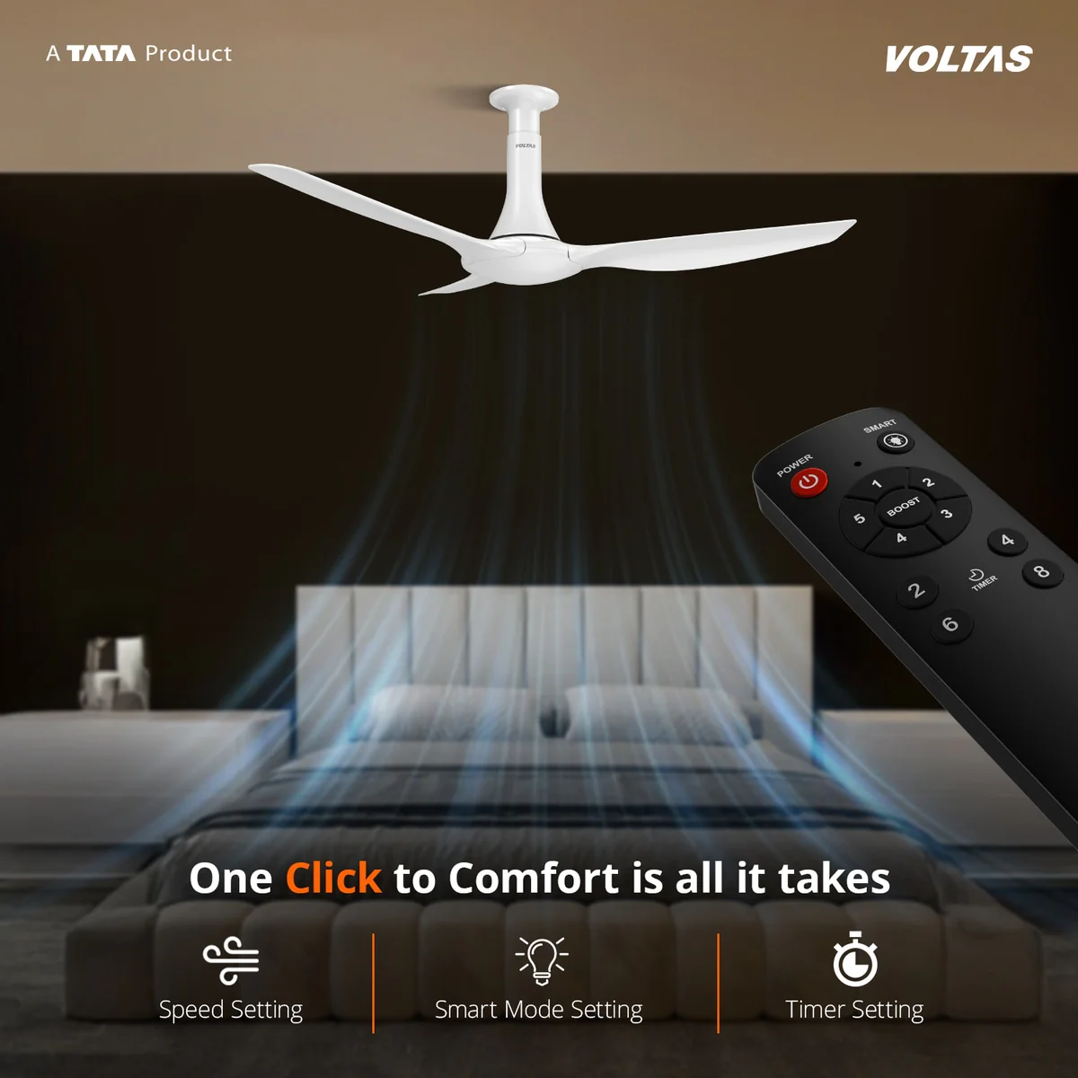 Voltas Glideflo BLDC Fan - 1320PBWT - Image 6