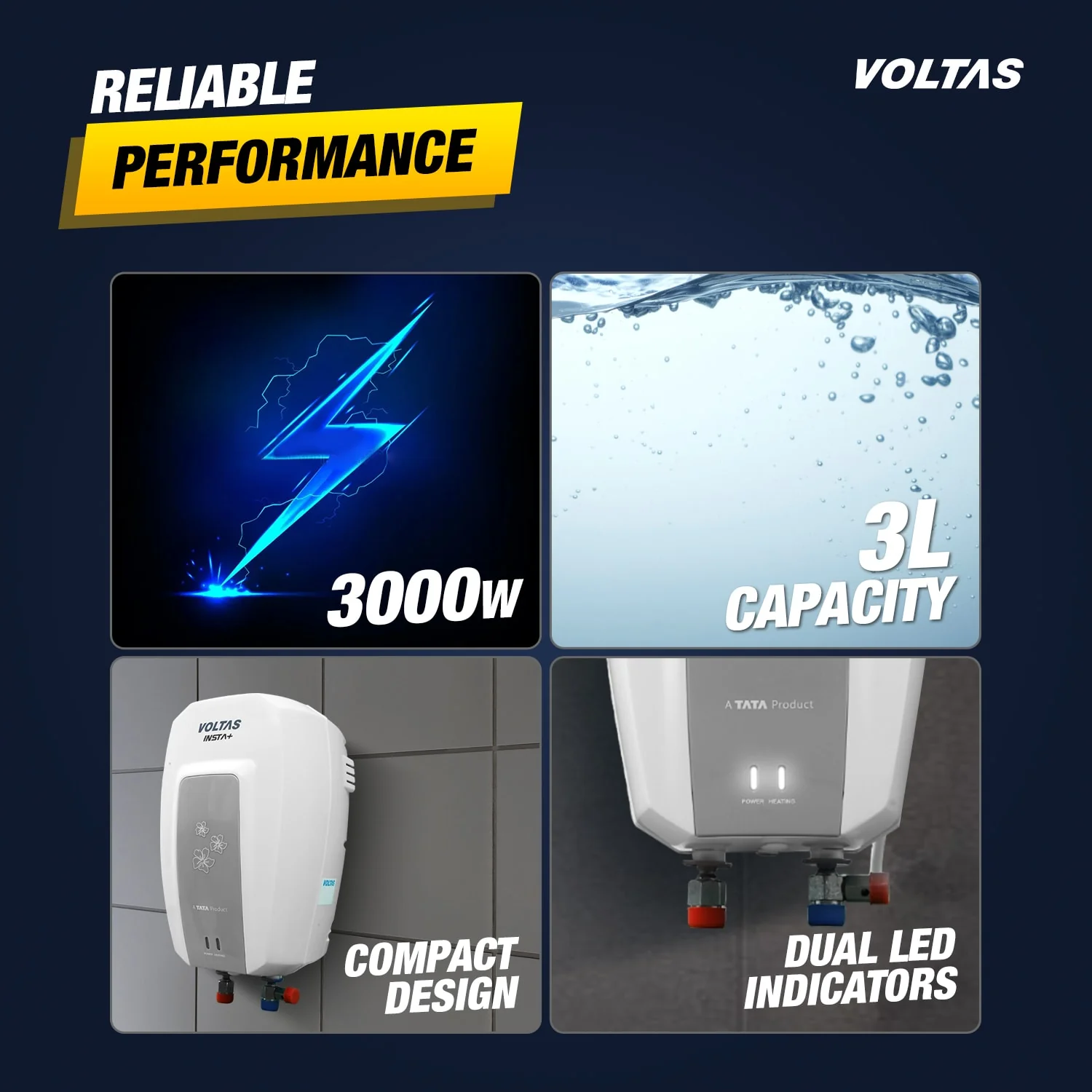 Voltas Insta+ Water Heater - 3 L (3000 W) - Image 7