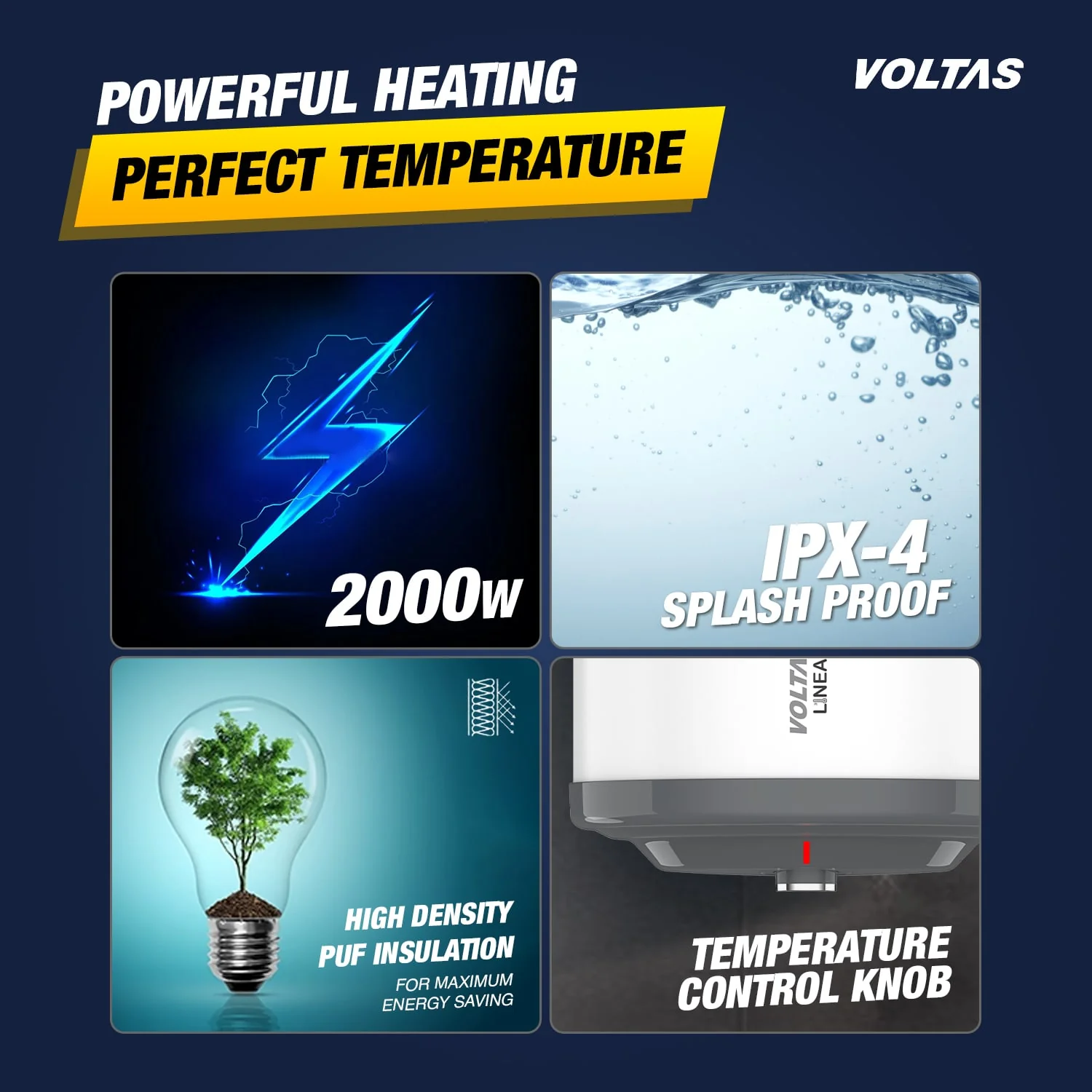 Voltas Linea 3 Star Water Heater - 10L (2000W) - Image 3