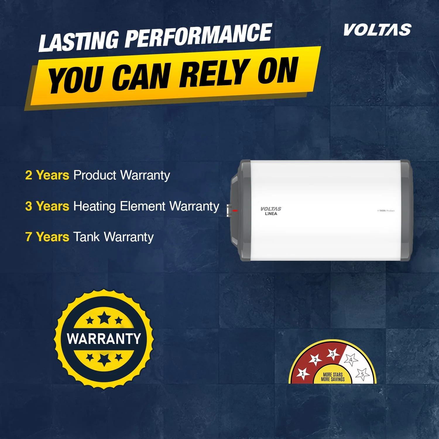 Voltas Linea 3 Star Water Heater - 25L (2000W) - Image 7