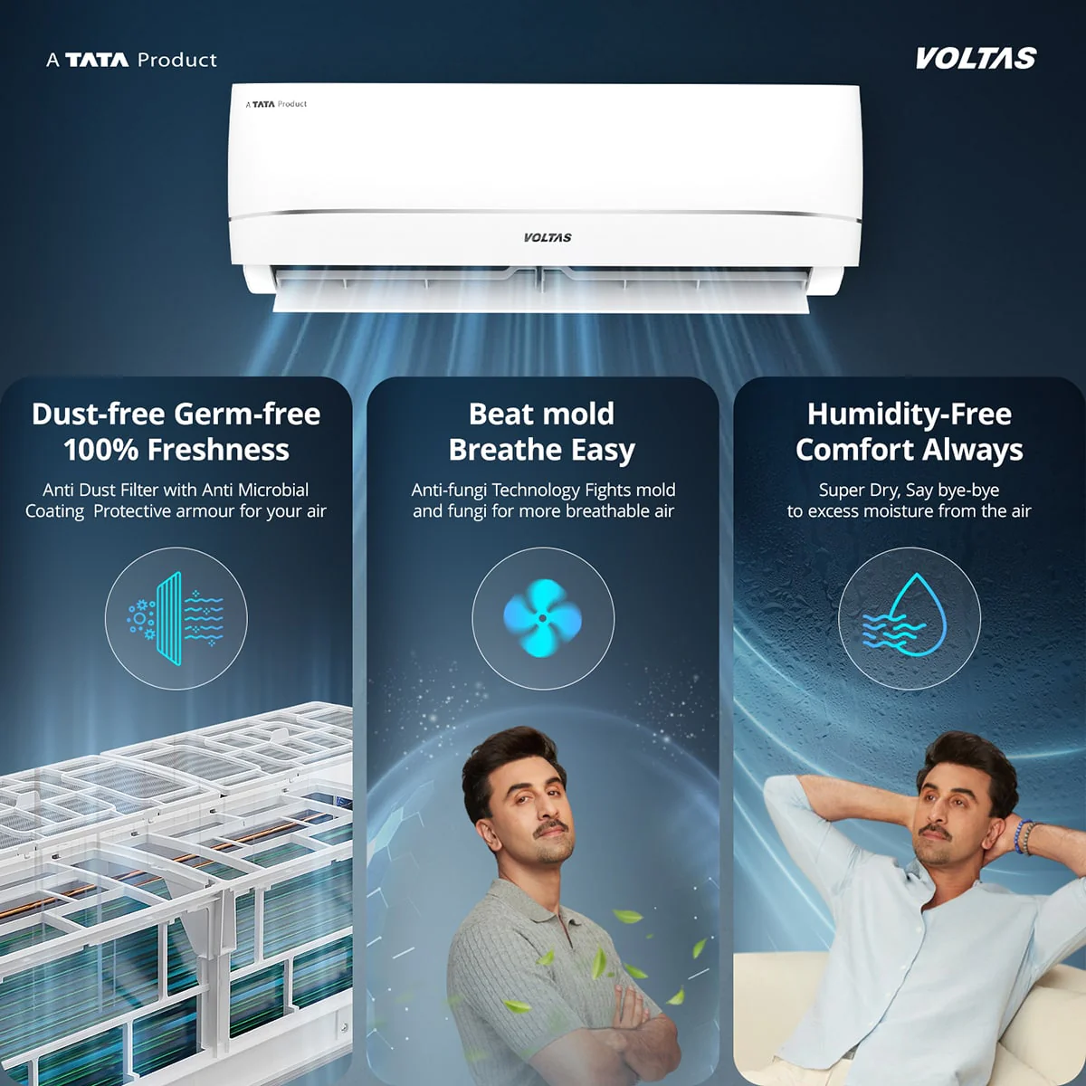 Voltas Split Air Conditioner, 1.5 Ton, 3 Star - 183INV Vectra Zenith Silver - Image 9