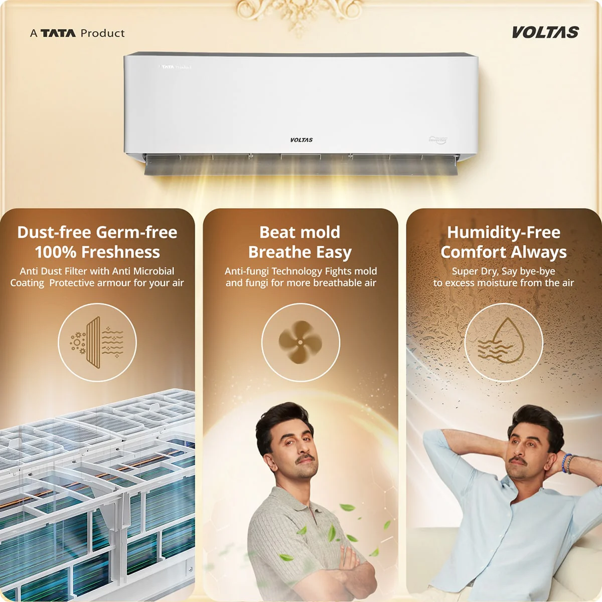 Voltas Split Air Conditioner, 1.5 Ton, 3 Star - 183INV Venus Luxe - Image 9