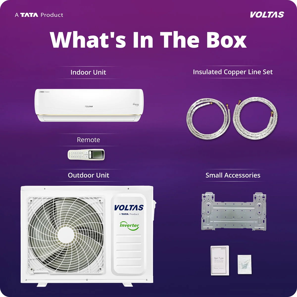 Voltas Split Air Conditioner, 1.5 Ton, 3 Star - 183INV Vertis AI Zest Gold - Image 19