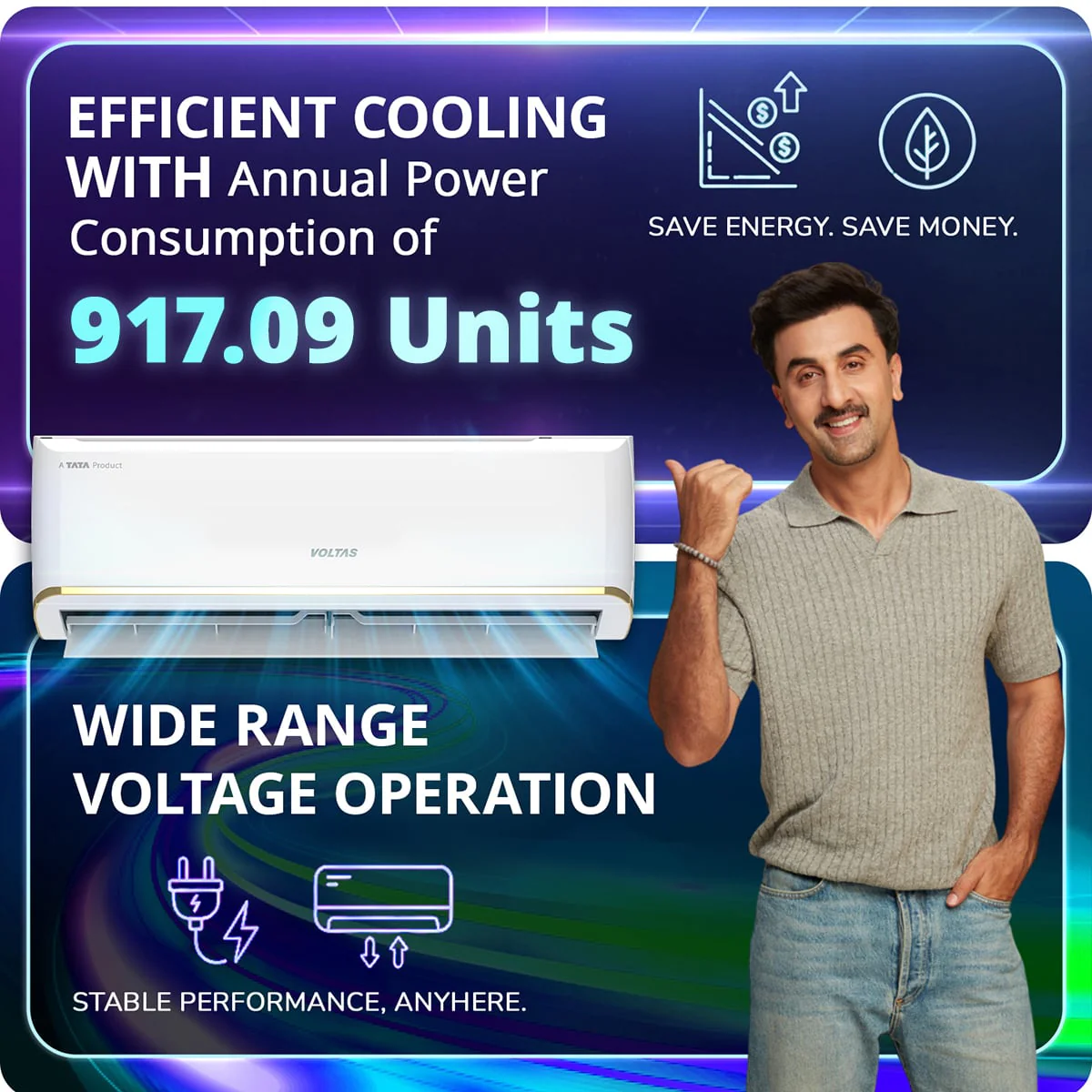 Voltas Split Air Conditioner, 1.5 Ton, 3 Star - 183INV Vertis Zen Gold - Image 12