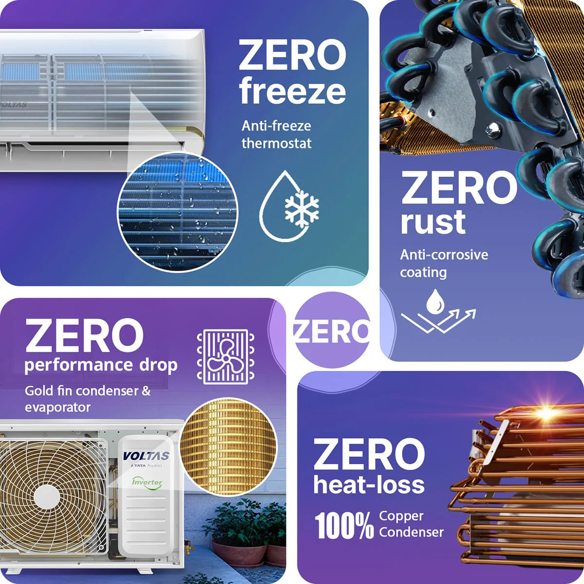 Voltas Split Air Conditioner, 1.5 Ton, 3 Star - 183INV Vertis Zen Gold - Image 8