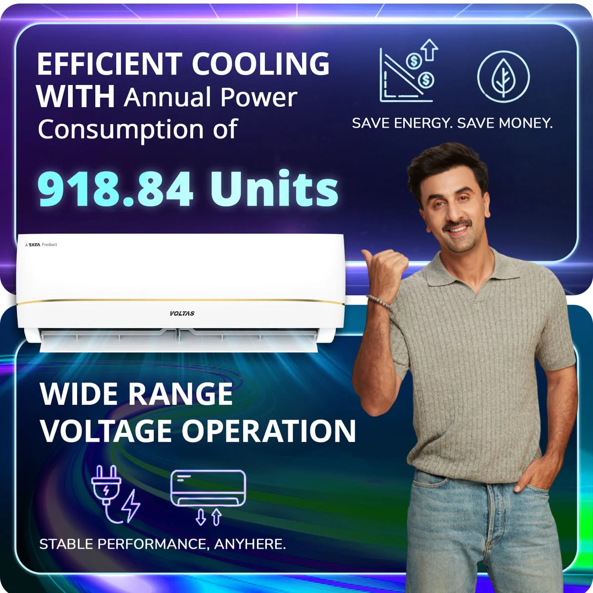 Voltas Split Air Conditioner, 1.5 Ton, 3 Star - 183INV Vertis Zenith Gold - Image 12