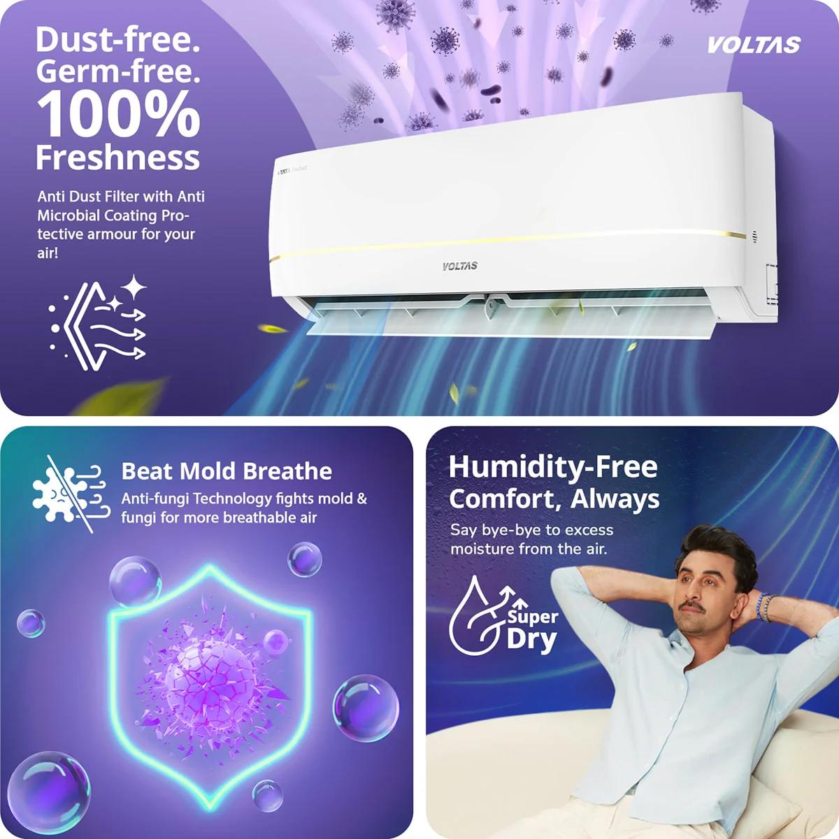 Voltas Split Air Conditioner, 1.5 Ton, 3 Star - 183INV Vertis Zenith Gold - Image 9