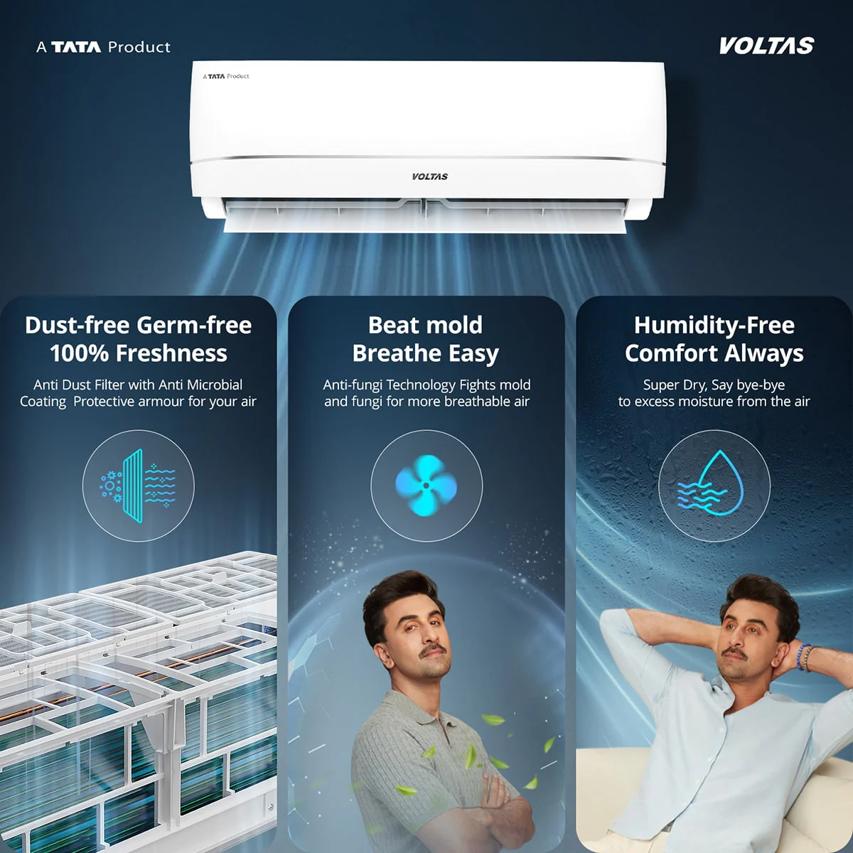Voltas Split Air Conditioner, 1.5 Ton, 3 Star - 183INVHC Vectra Zenith - Image 9