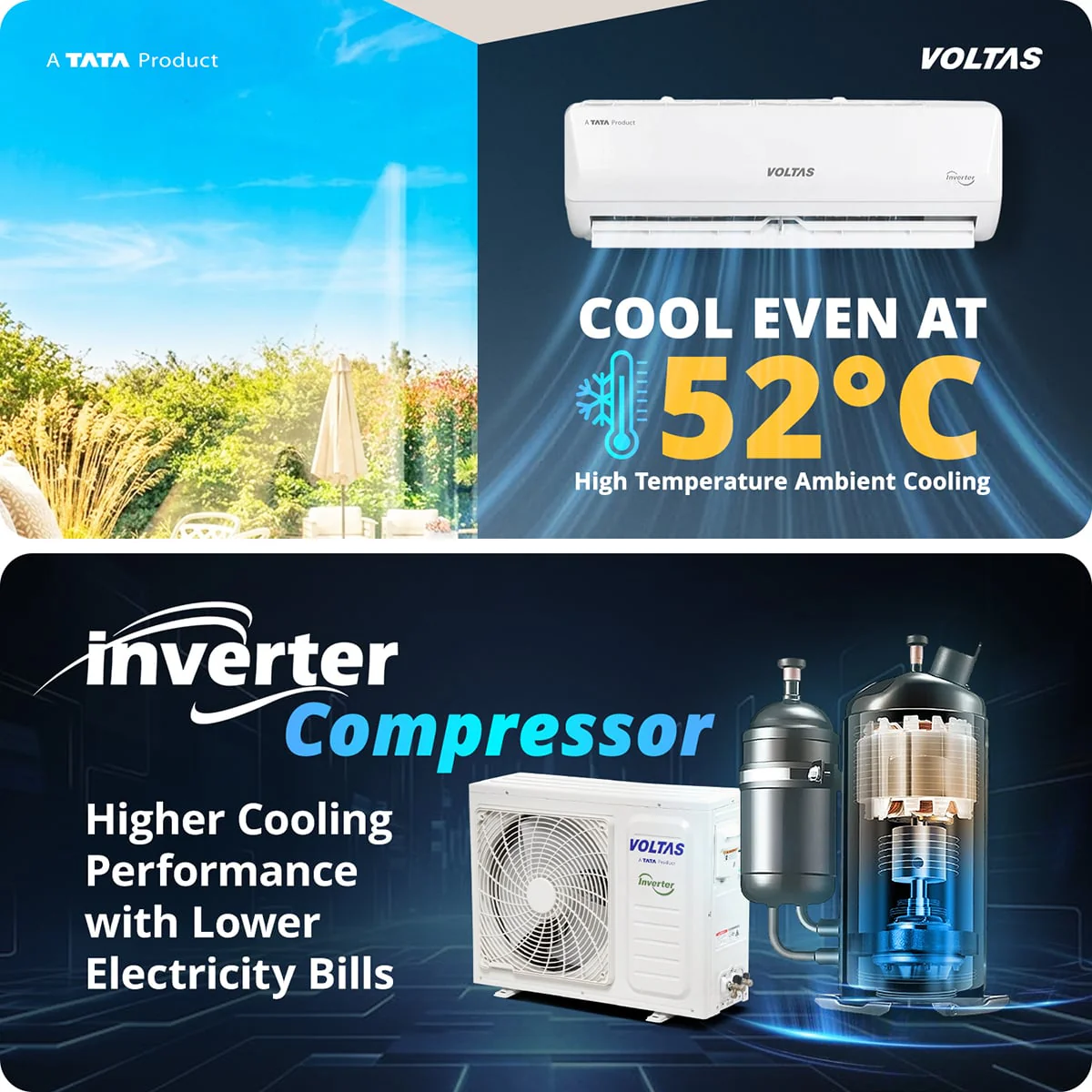 Voltas Split Air Conditioner, 1.5 Ton, 5 Star - 183INV Vectra Emerald - Image 7
