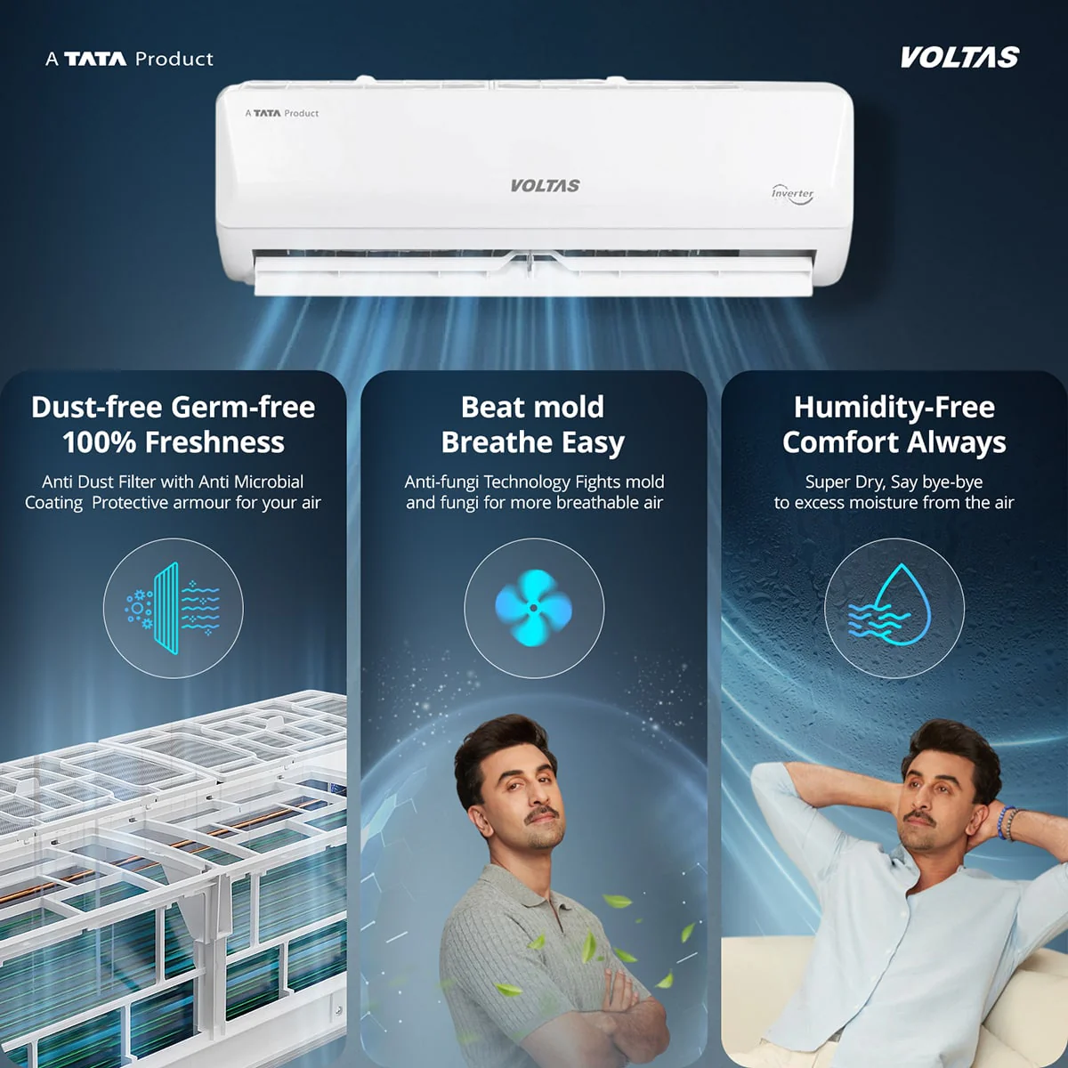 Voltas Split Air Conditioner, 1.5 Ton, 5 Star - 183INV Vectra Emerald - Image 9