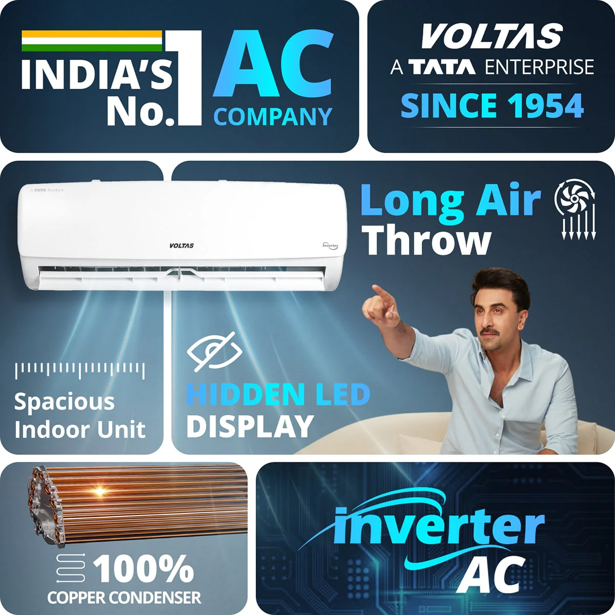 Voltas Split Air Conditioner, 1.5 Ton, 5 Star - 185INV Vectra Elegant - Image 5