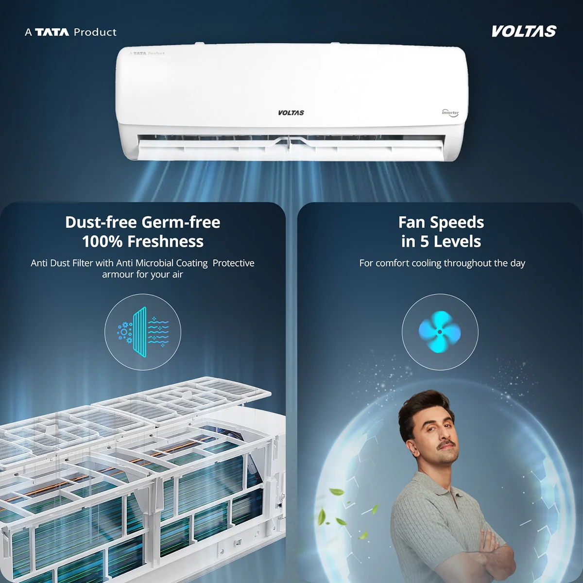 Voltas Split Air Conditioner, 1.5 Ton, 5 Star - 185INV Vectra Elegant - Image 9