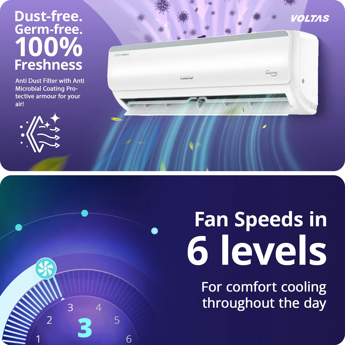 Voltas Split Air Conditioner, 1.5 Ton, 5 Star - 185INV Vertis Elite - Image 9