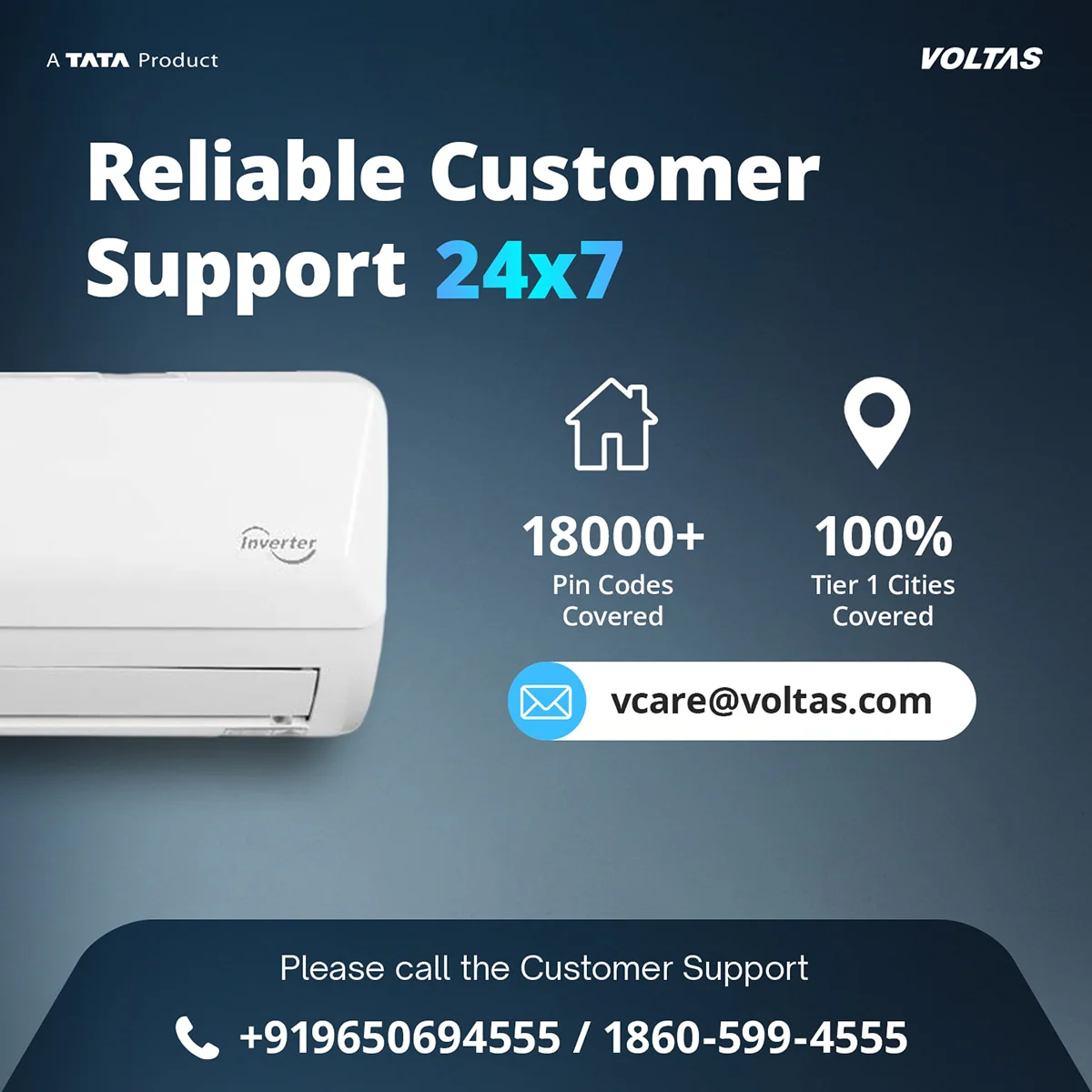 Voltas Split Air Conditioner, 1 Ton, 3 Star - 123INV Vectra Emerald - Image 12