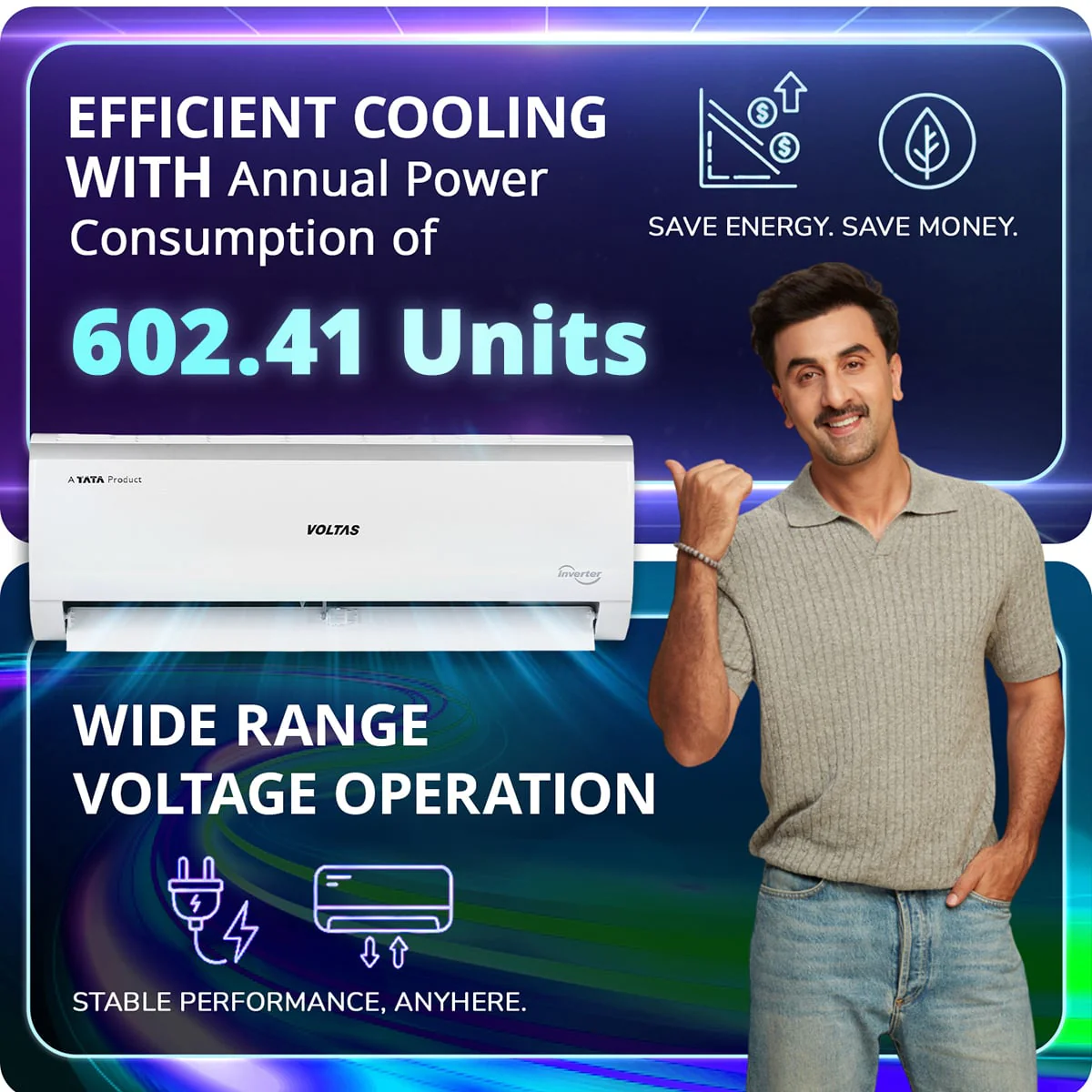 Voltas Split Air Conditioner, 1 Ton, 3 Star - 123INV Vertis Elite - Image 12