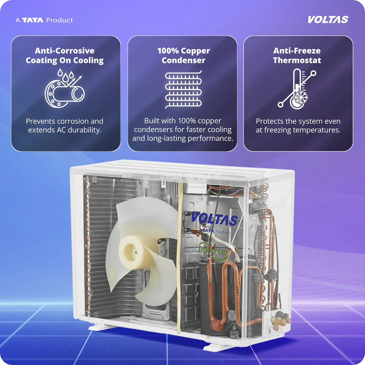 Voltas Split Air Conditioner, 1 Ton, 3 Star - 123INV Vertis Elite - Image 15