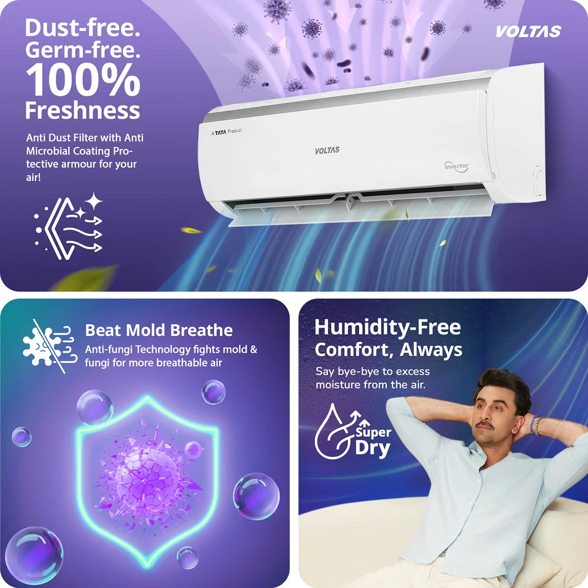 Voltas Split Air Conditioner, 1 Ton, 3 Star - 123INV Vertis Elite - Image 9