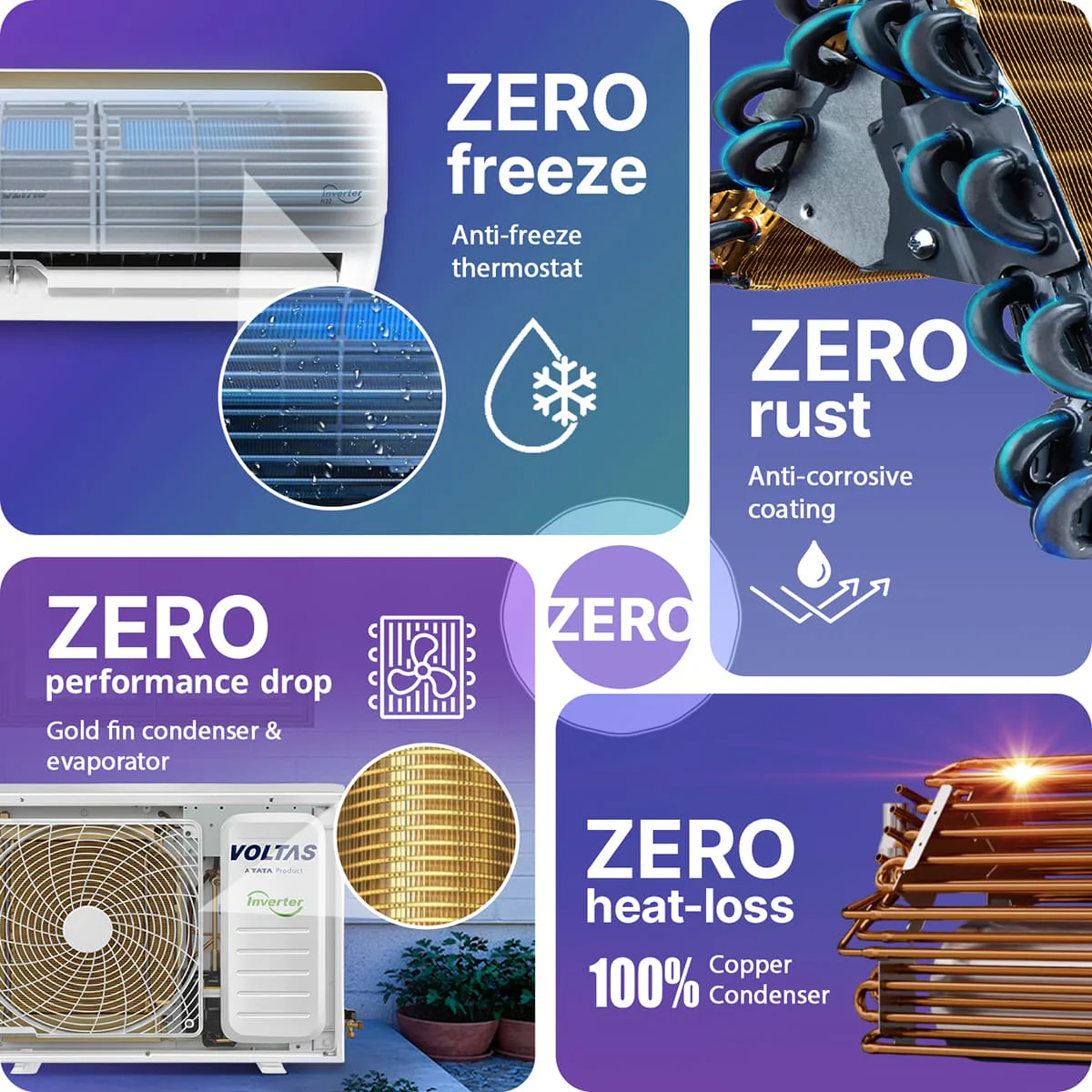 Voltas Split Air Conditioner, 1 Ton, 3 Star - 123INV Vertis Elite Gold - Image 8