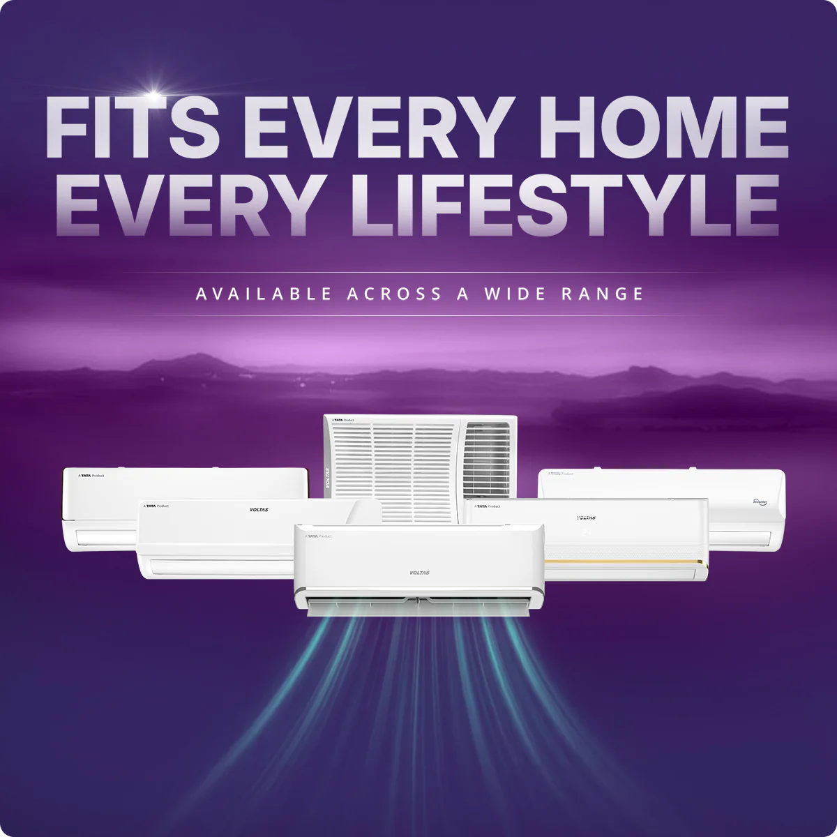 Voltas Split Air Conditioner, 1 Ton, 5 star - 125INV Vertis AI Zest Gold - Image 14