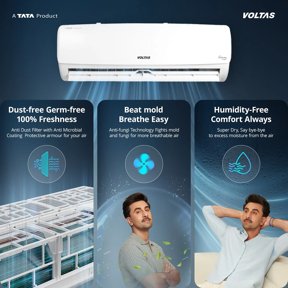 Voltas Split Air Conditioner, 2 Ton, 3 Star - 243INV Vectra Elegant - Image 9