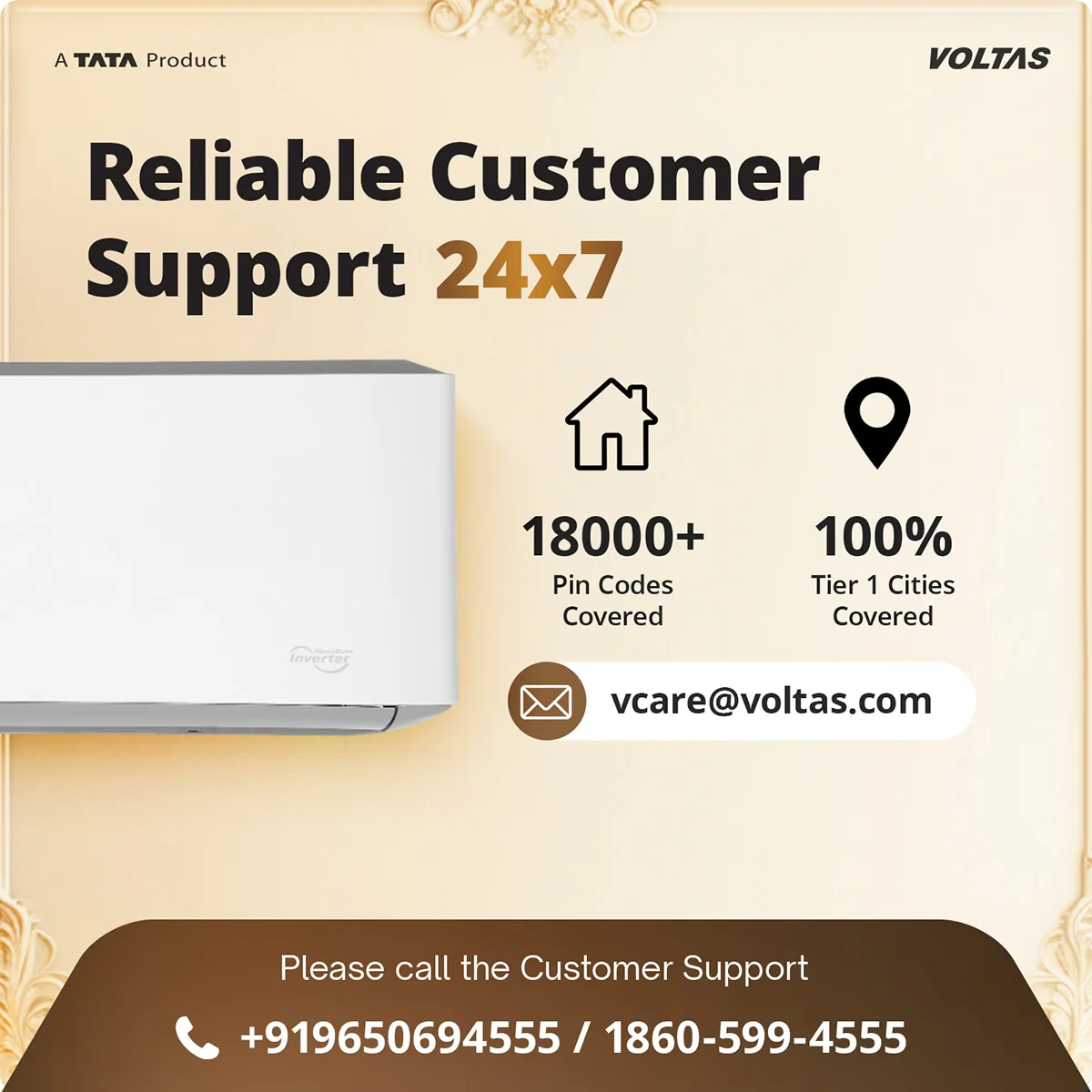 Voltas Split Air Conditioner, 2 Ton, 3 Star - 243INV Venus Luxe - Image 12