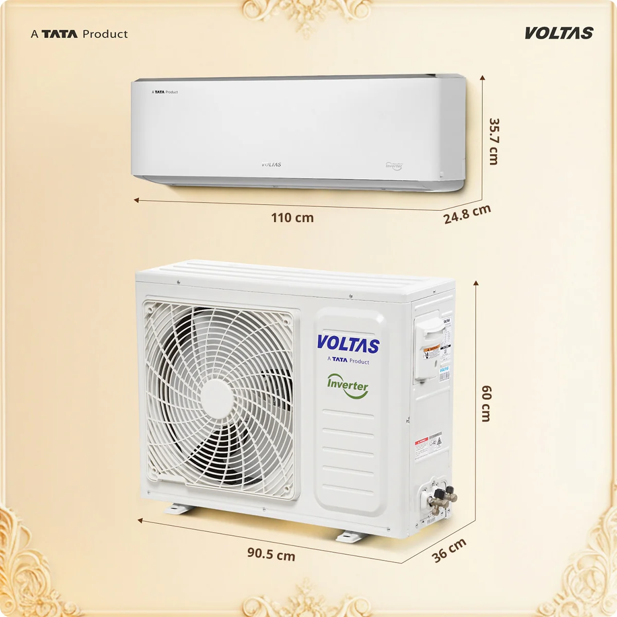 Voltas Split Air Conditioner, 2 Ton, 3 Star - 243INV Venus Luxe - Image 4