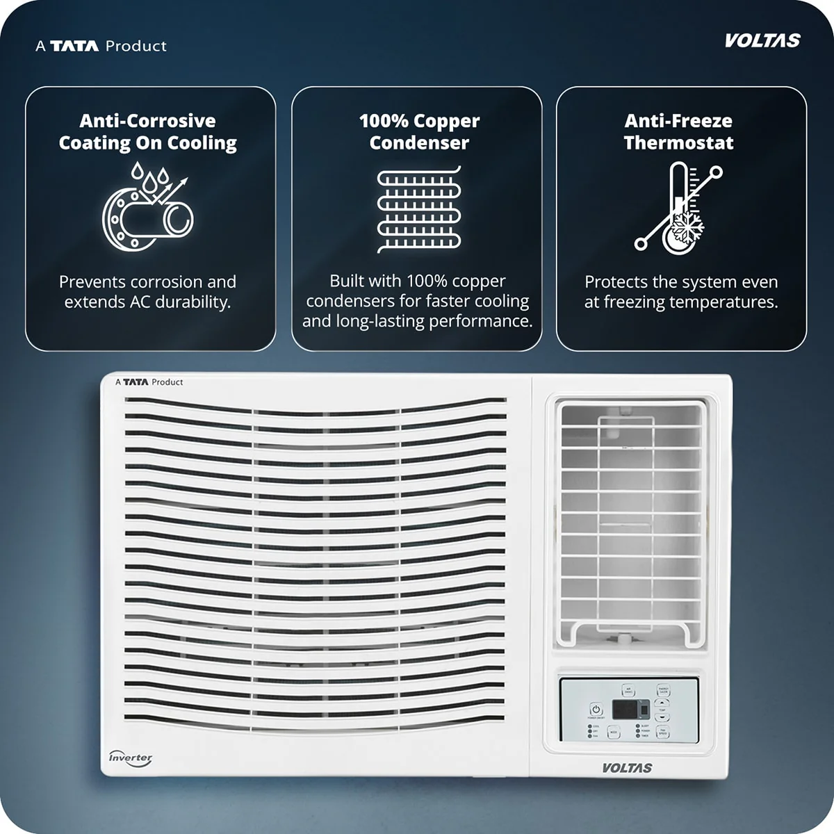Voltas Window Air Conditioner, 1.5 Ton, 3 Star - 183FS Platina - Image 17