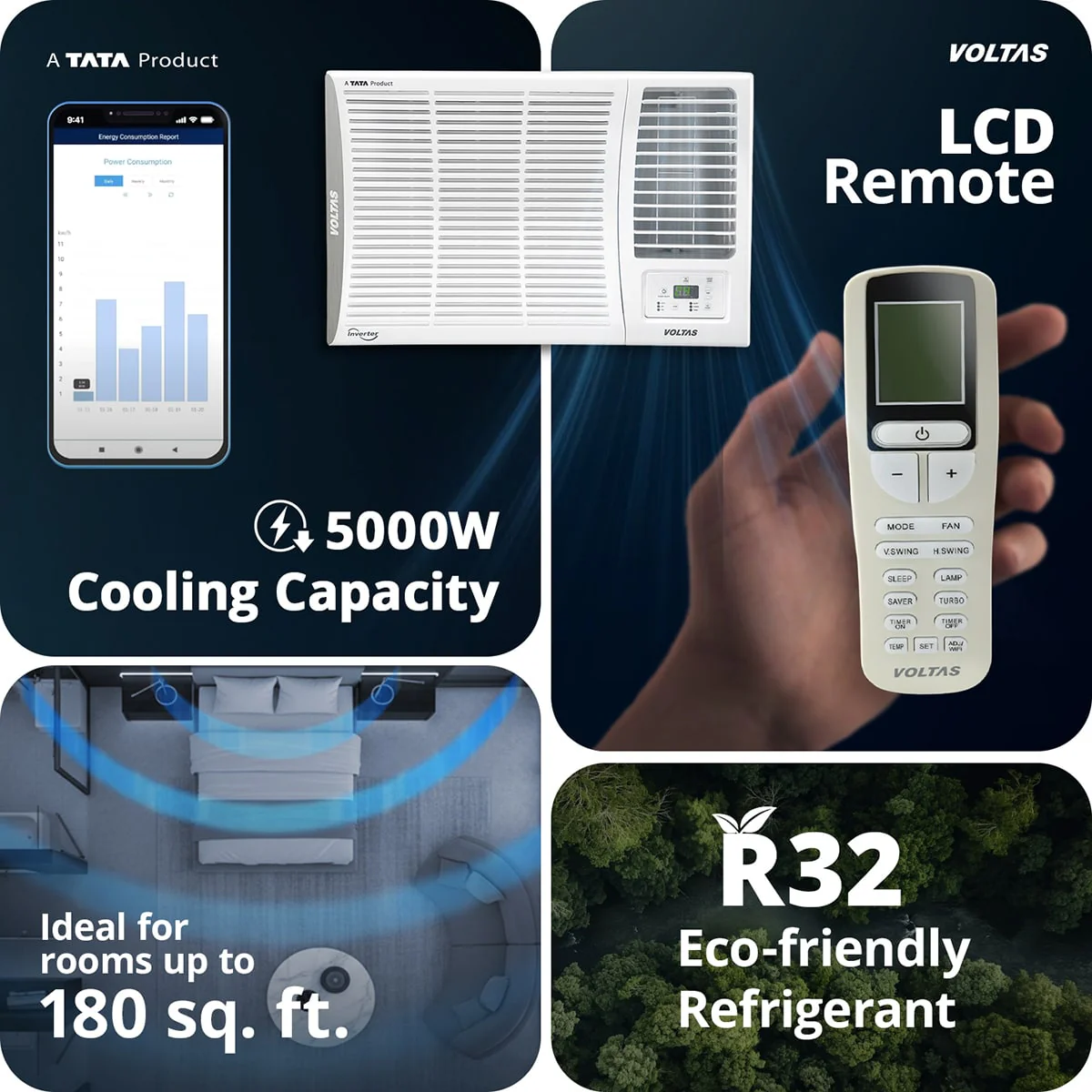 Voltas Window Air Conditioner, 1.5 Ton, 5 Star - 185INV Elite - Image 12