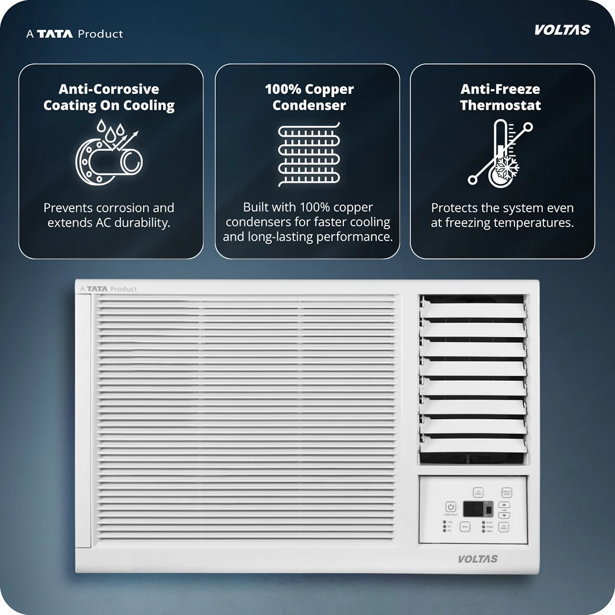 Voltas Window Air Conditioner, 1 Ton, 2 Star - 122FS Platina - Image 17