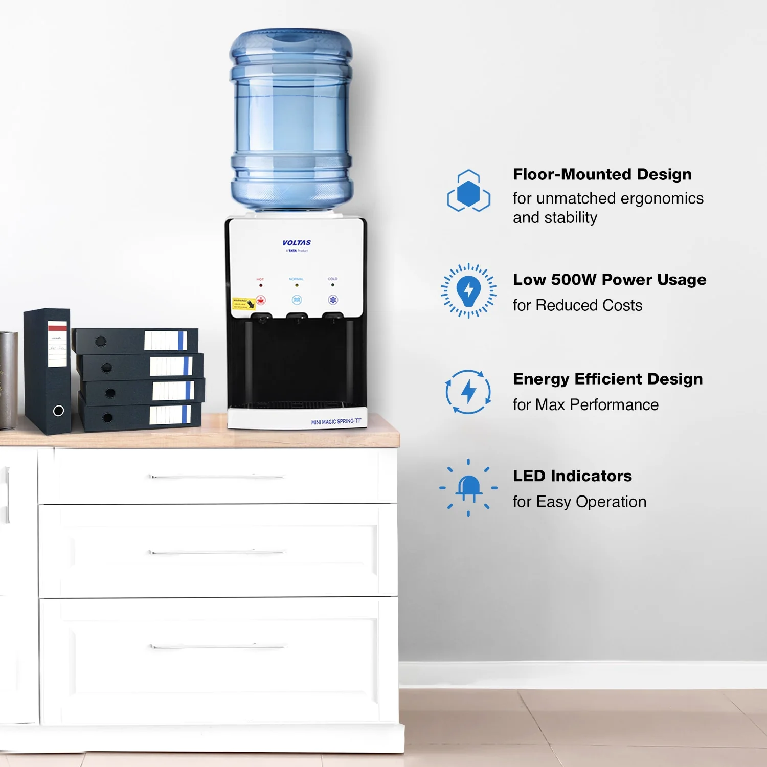 Voltas Water Dispenser ISI Mark Minimagic Spring TT White [Table Top] - Image 3